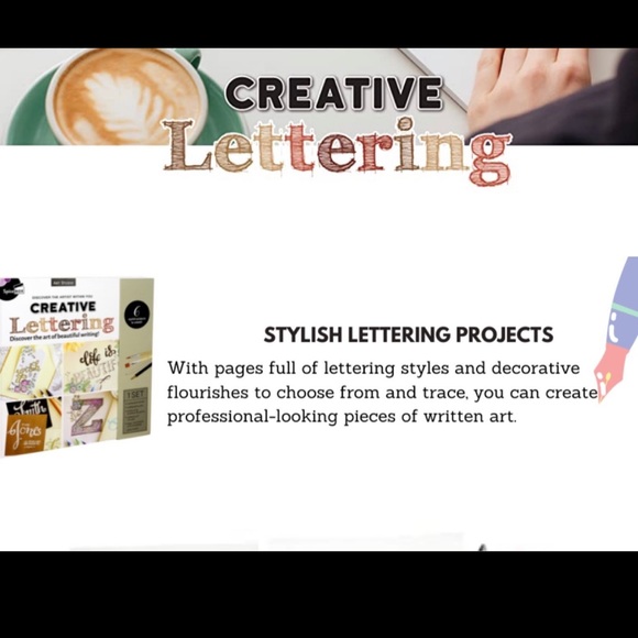 NEW Creative Lettering Calligraphy COMPLETE DIY KIT Instruction Book Bundle LOT - Picture 6 of 12